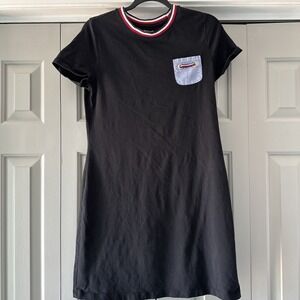 Women's Tommy Hilfiger Black T‎ shirt Dress Short Sleeve Size Medium